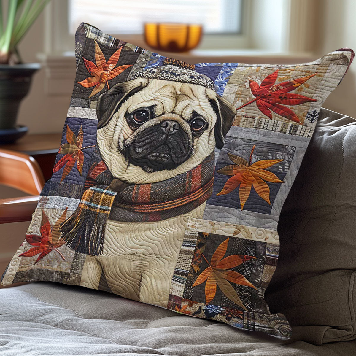 Maple Leaf And Pug WN2907076CL Pillow Case