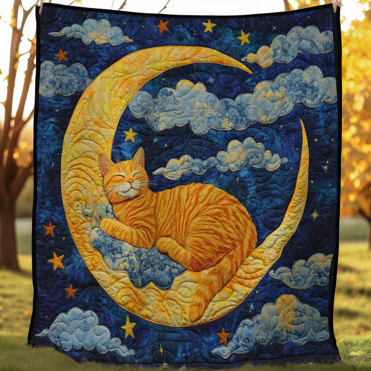 Moon Lying Cat WM0208024CL Quilt