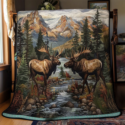 Moose In The Quiet Forest WN1709003CL Quilt