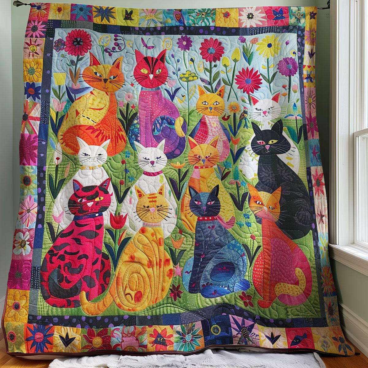 Morning Garden Cats WM1508036CL Quilt