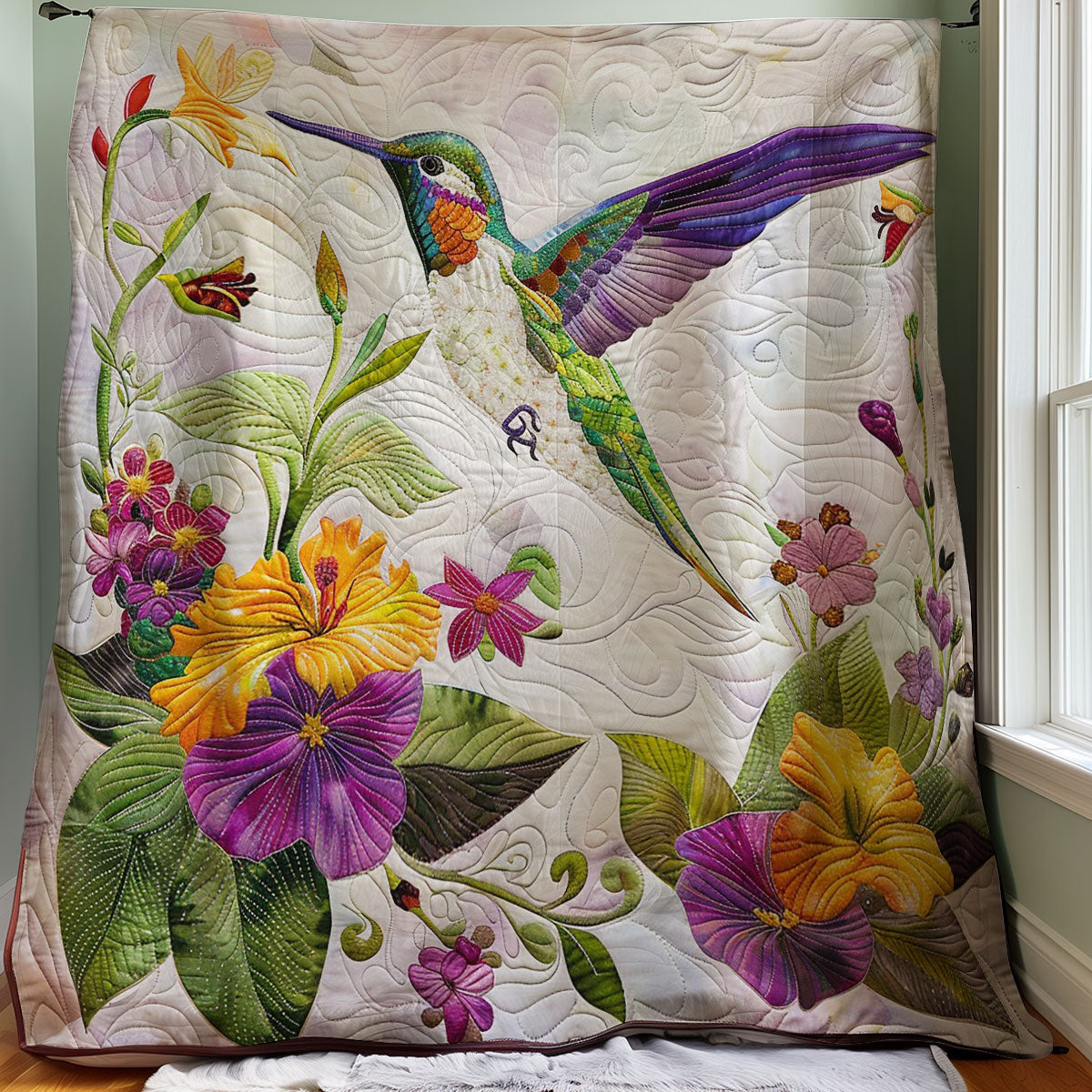 Morning Hummingbird Harmony WM1608013CL Quilt