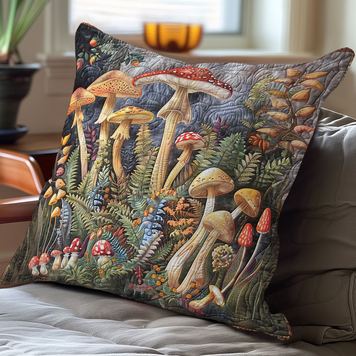 Mushroom Grove WN3007073CL Quilt Pillow Case