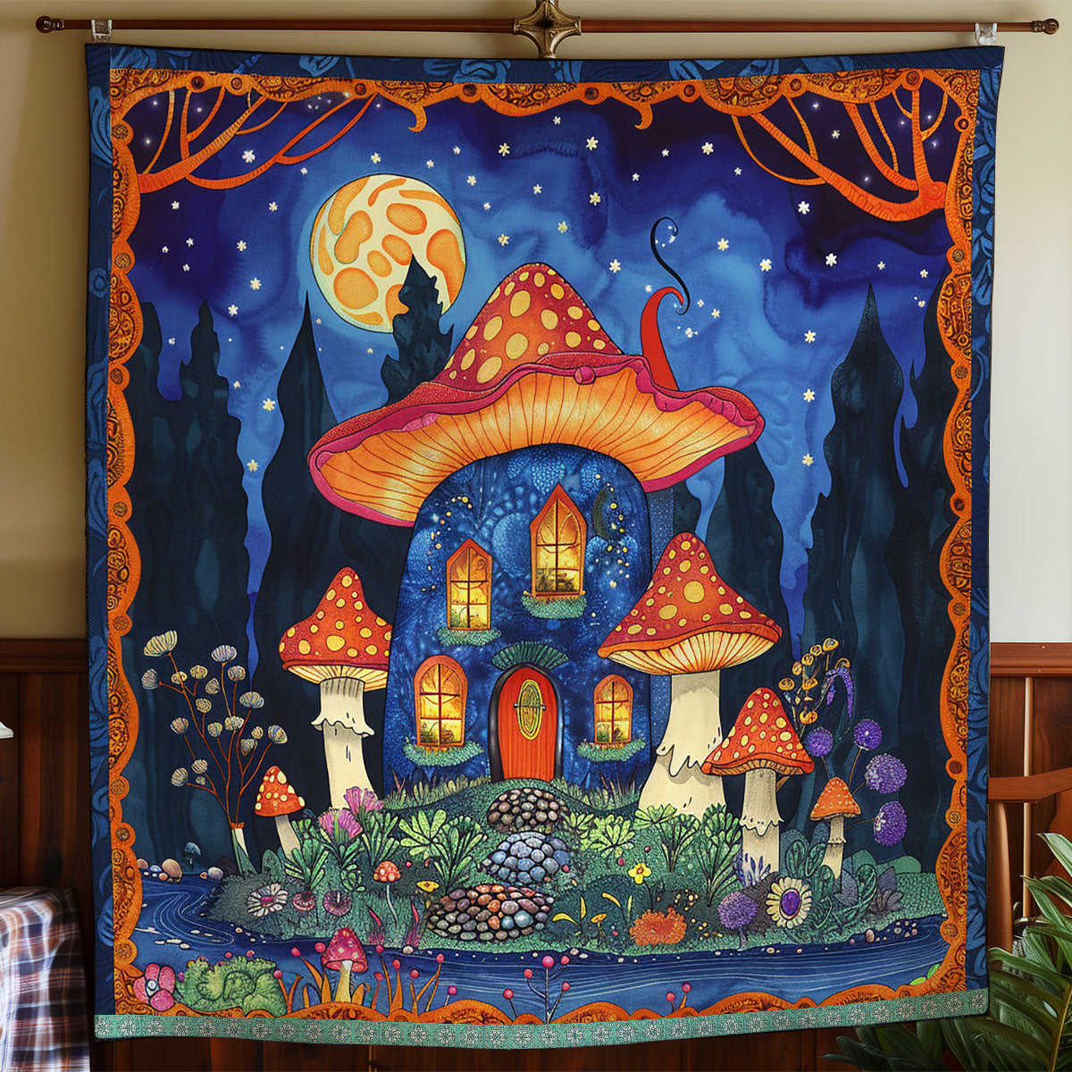 Mushroom Under the Moon WN0909101CL Quilt