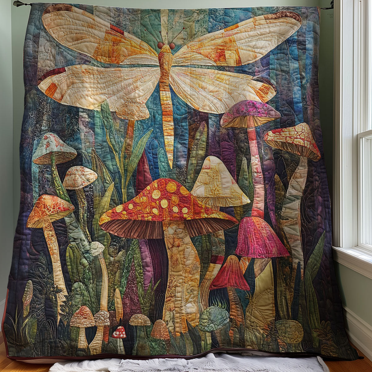 Mushrooms Dragonfly WM3107002CL Quilt