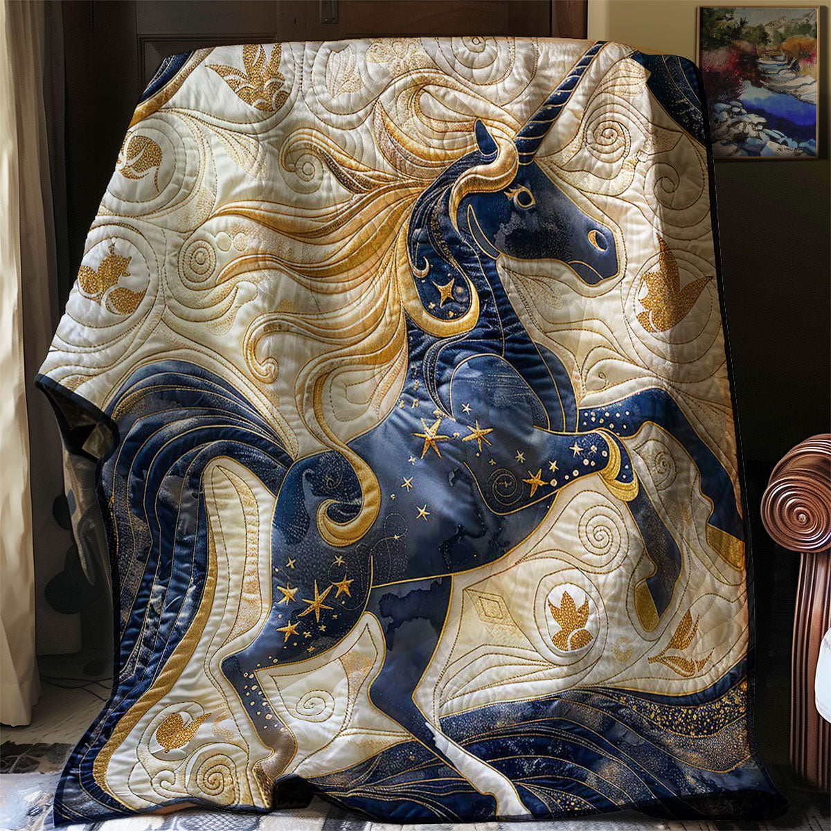 Navy Sky Unicorn WM2907001CL Quilt