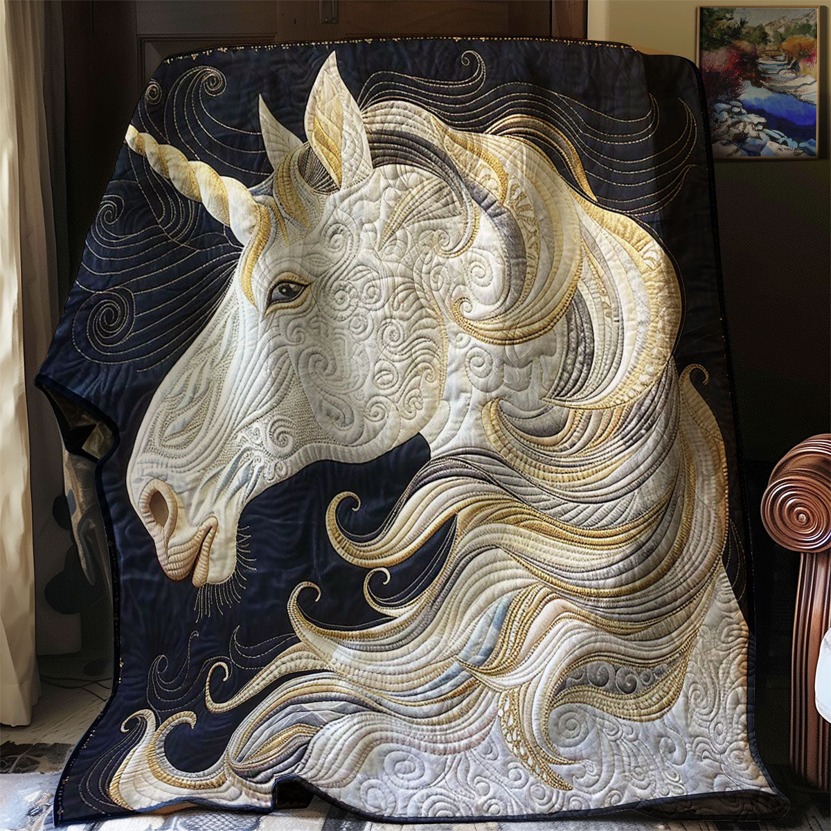 Navy Unicorn WM2907001CL Quilt