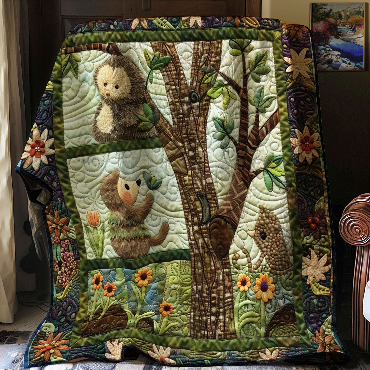 Nestled Hedgehogs WN2208098CL Quilt