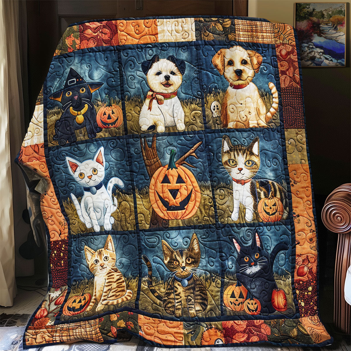 Night Of Cat And Dog SR2108008CL Quilt