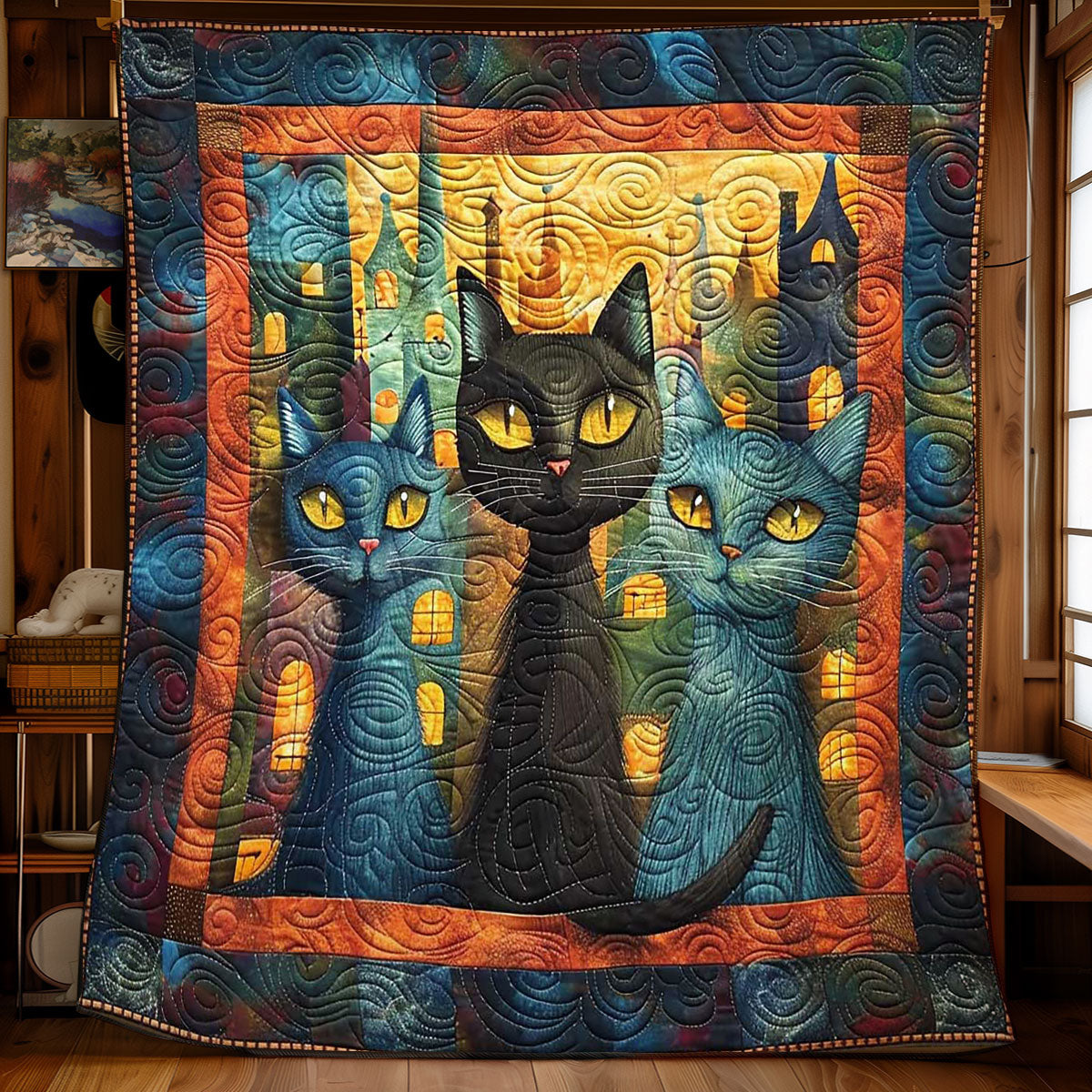 Noir Feline Throw WN1008068CL Quilt