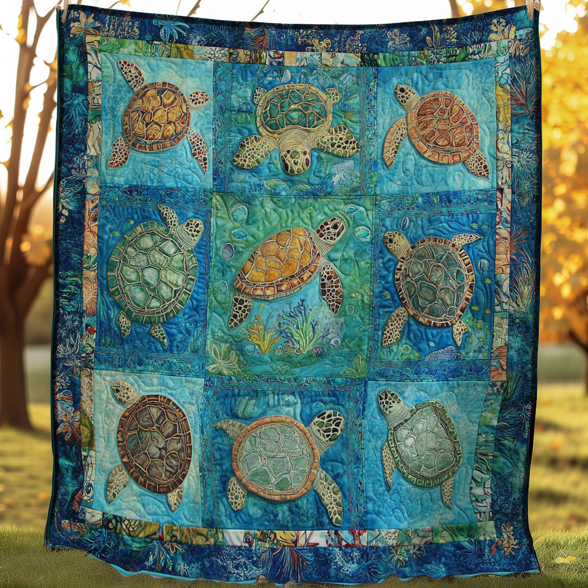 Ocean Turtles WM0208033CL Quilt