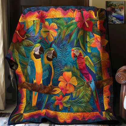 Parrots' Blooming Paradise WN2408073CL Quilt