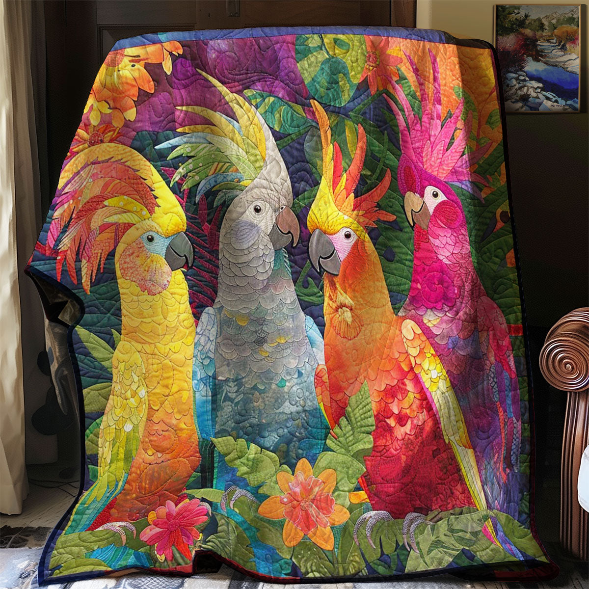 Parrots' Blooming Symphony WN2408090CL Quilt