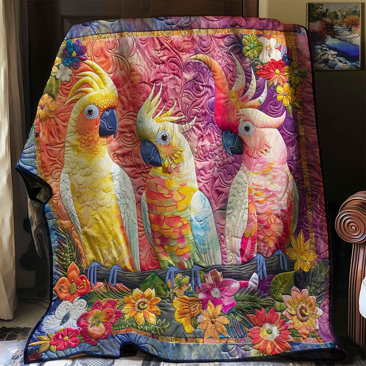 Parrots' Flowered Wonderland WN2408112CL Quilt