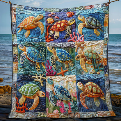 Pastel Turtles WM2408018CL Quilt