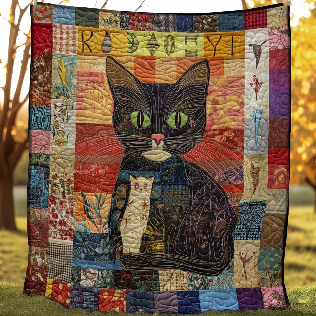 Patchwork Cat Charm WN0708031CL Quilt