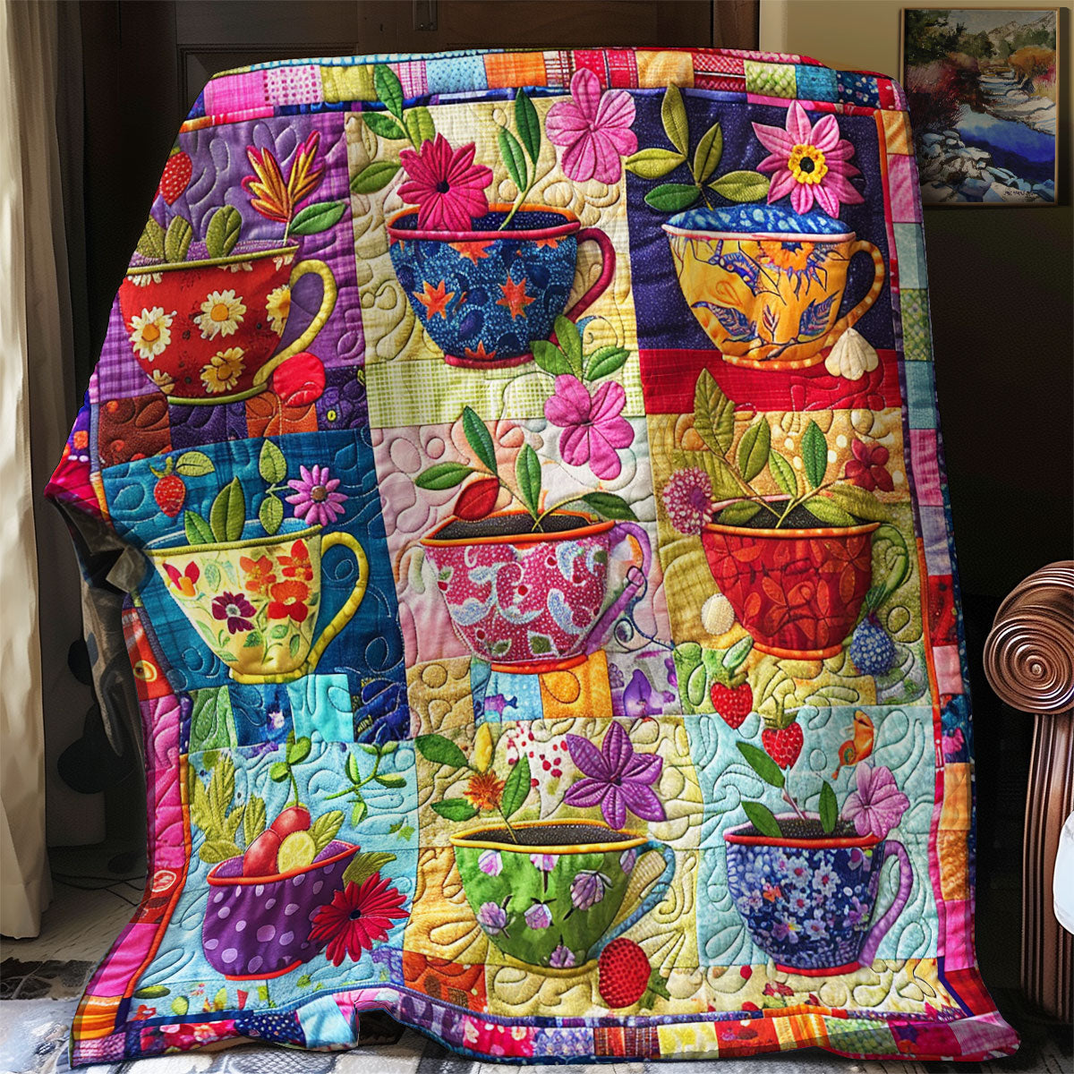 Patchwork Teapot SR2608016CL Quilt