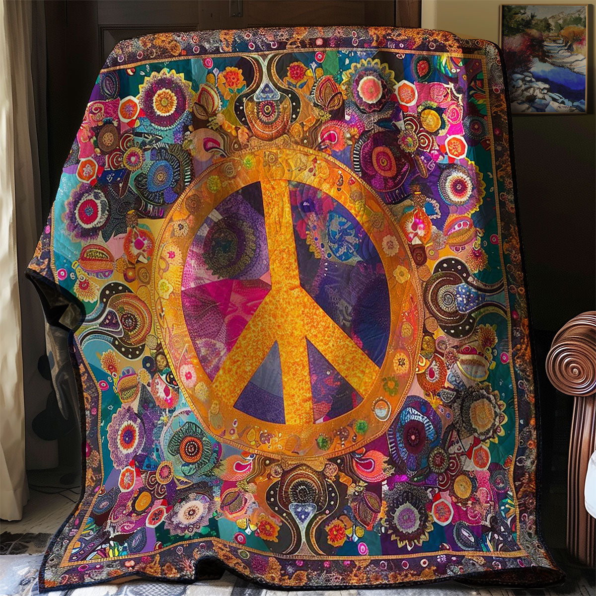 Peace Sign Hippie WM2907001CL Quilt