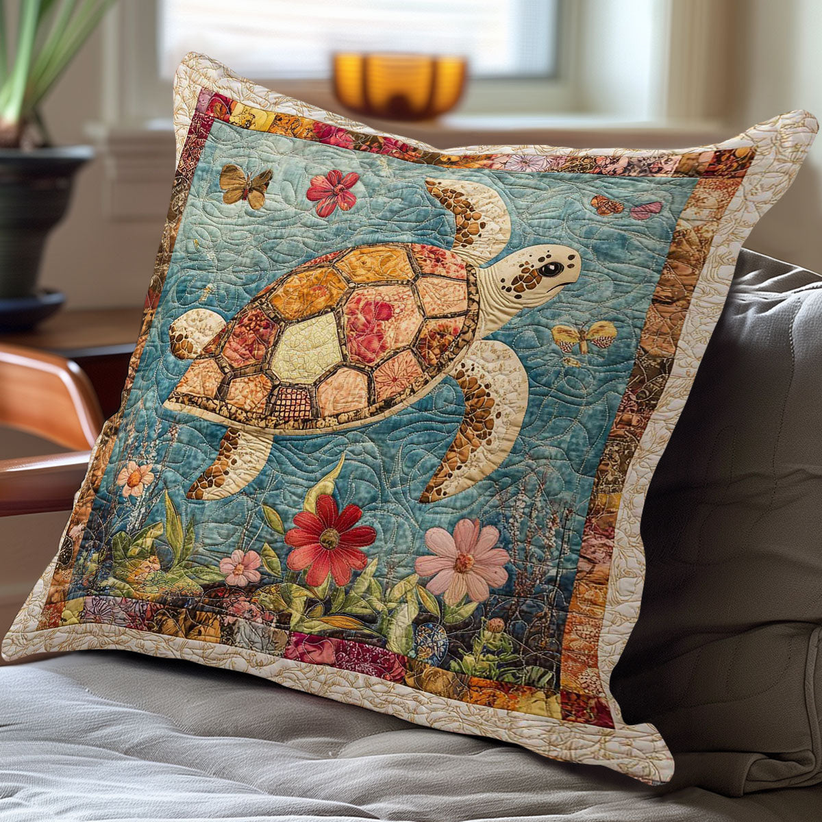 Peaceful Turtle WN0108023CL Quilt Pillow Case