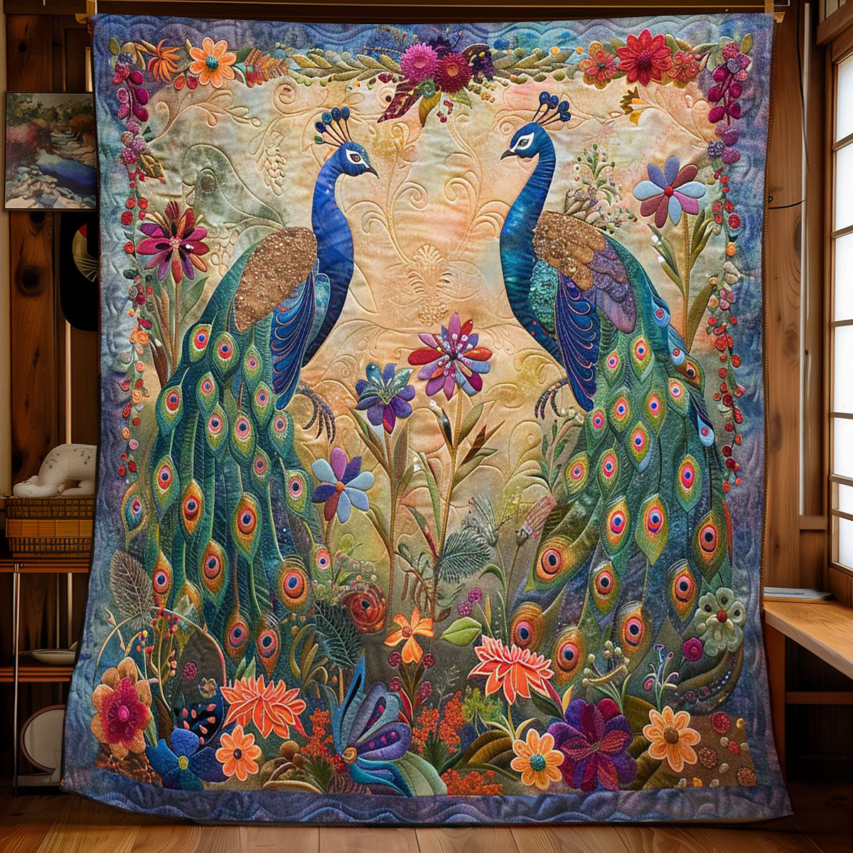 Peafowl's Blossom Dance WN1608031CL Quilt