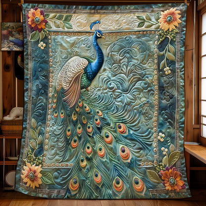 Peafowl's Petal Whispers WN1608037CL Quilt