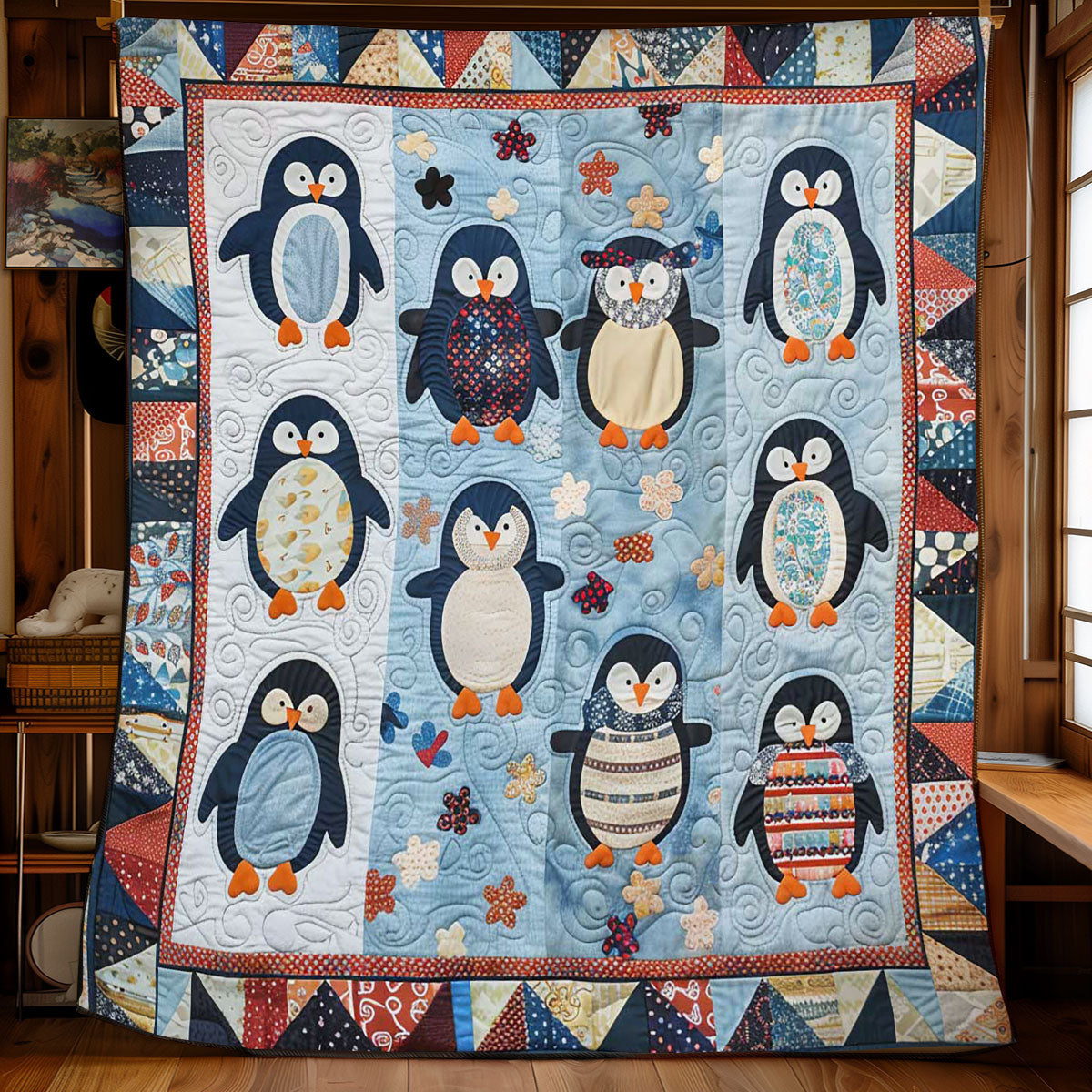 Penguin's Frosty Friends WN1608024CL Quilt