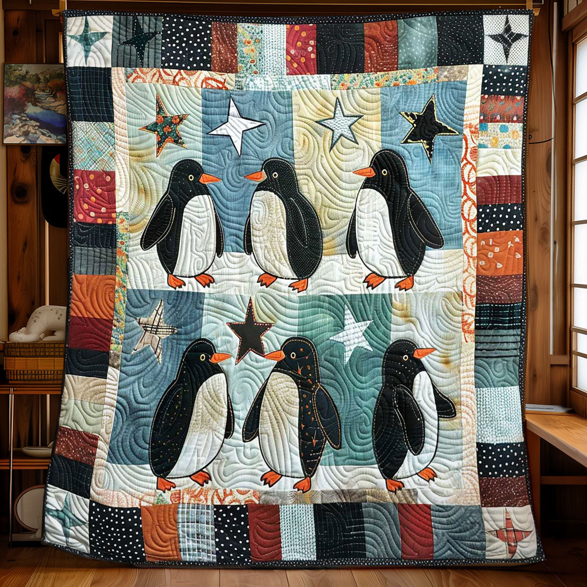 Penguin's Frozen Fun WN1608026CL Quilt