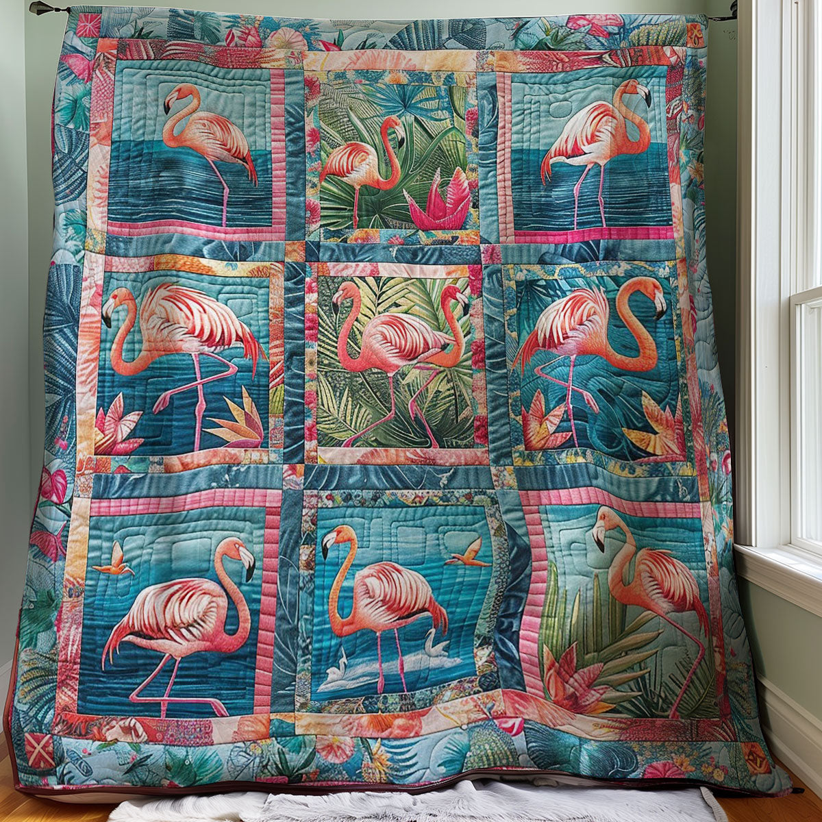 Pink Flamingo WM1008092CL Quilt