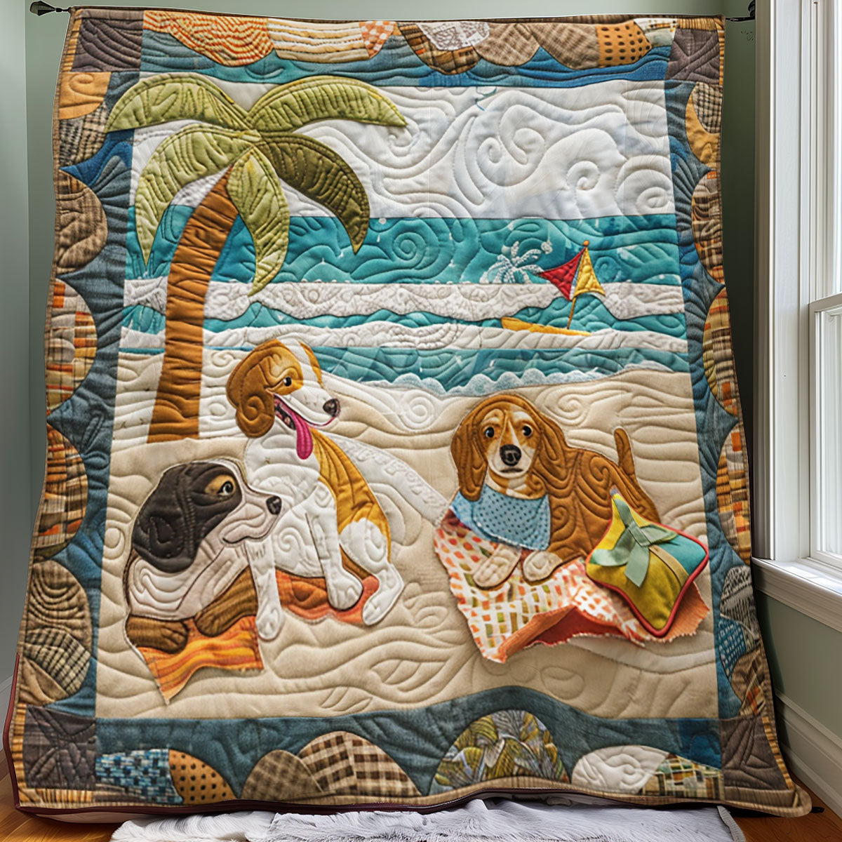 Playful Beagles SR1008053CL Quilt