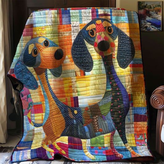 Playful Puppy Dachshund WN2208075CL Quilt