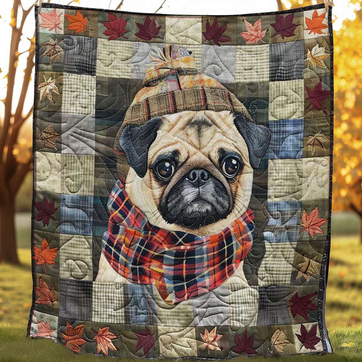 Pug And Maple Leaf WN2907018CL Quilt