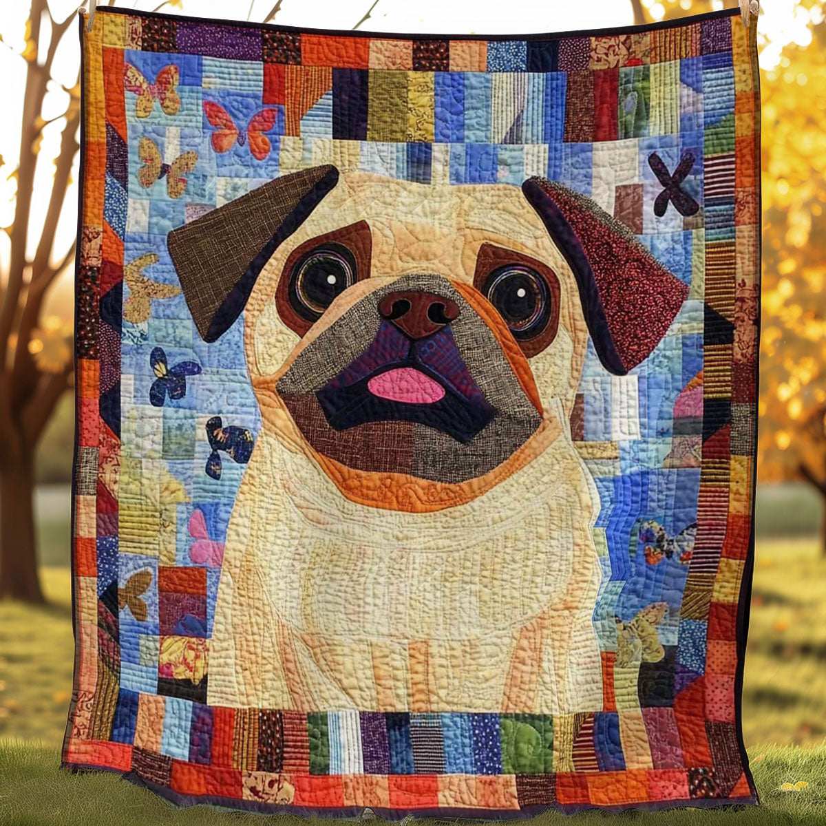 Pug Funny WN0608040CL Quilt