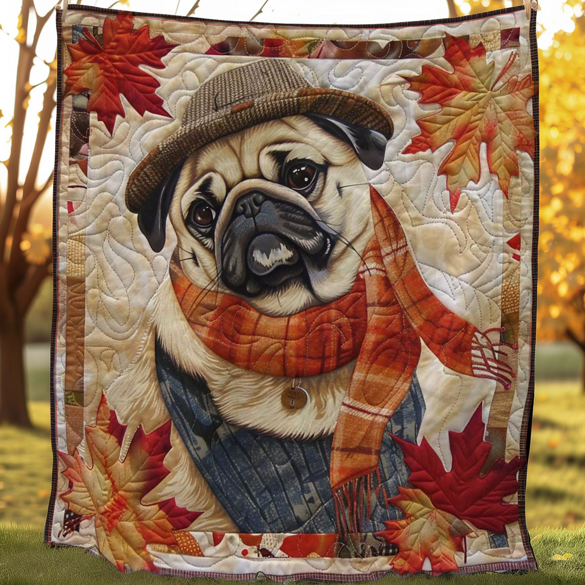 Pug Hug WN2907015CL Quilt