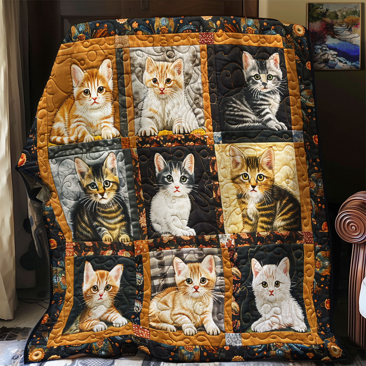 Puppy Dark Cat SR2608032CL Quilt