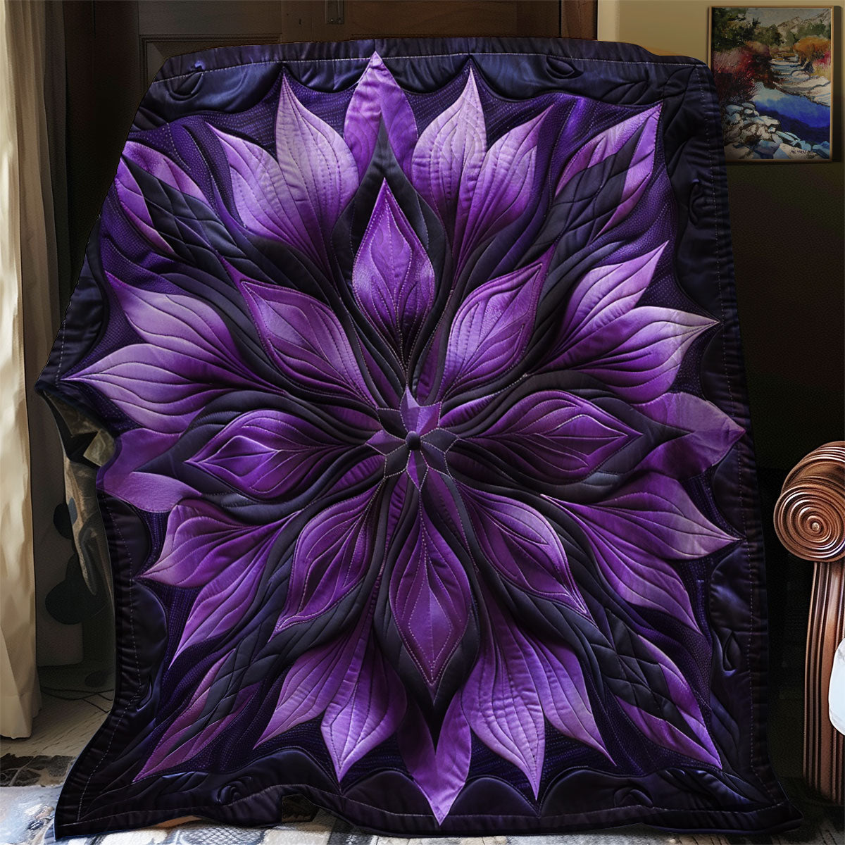 Purple Bloom Flower SR1608021CL Quilt