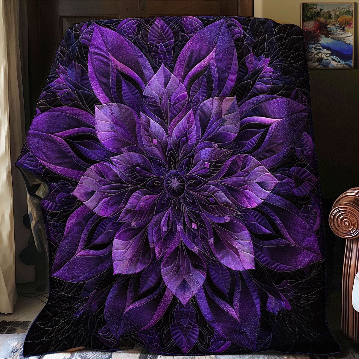 Purple Blooming Flower SR1608042CL Quilt