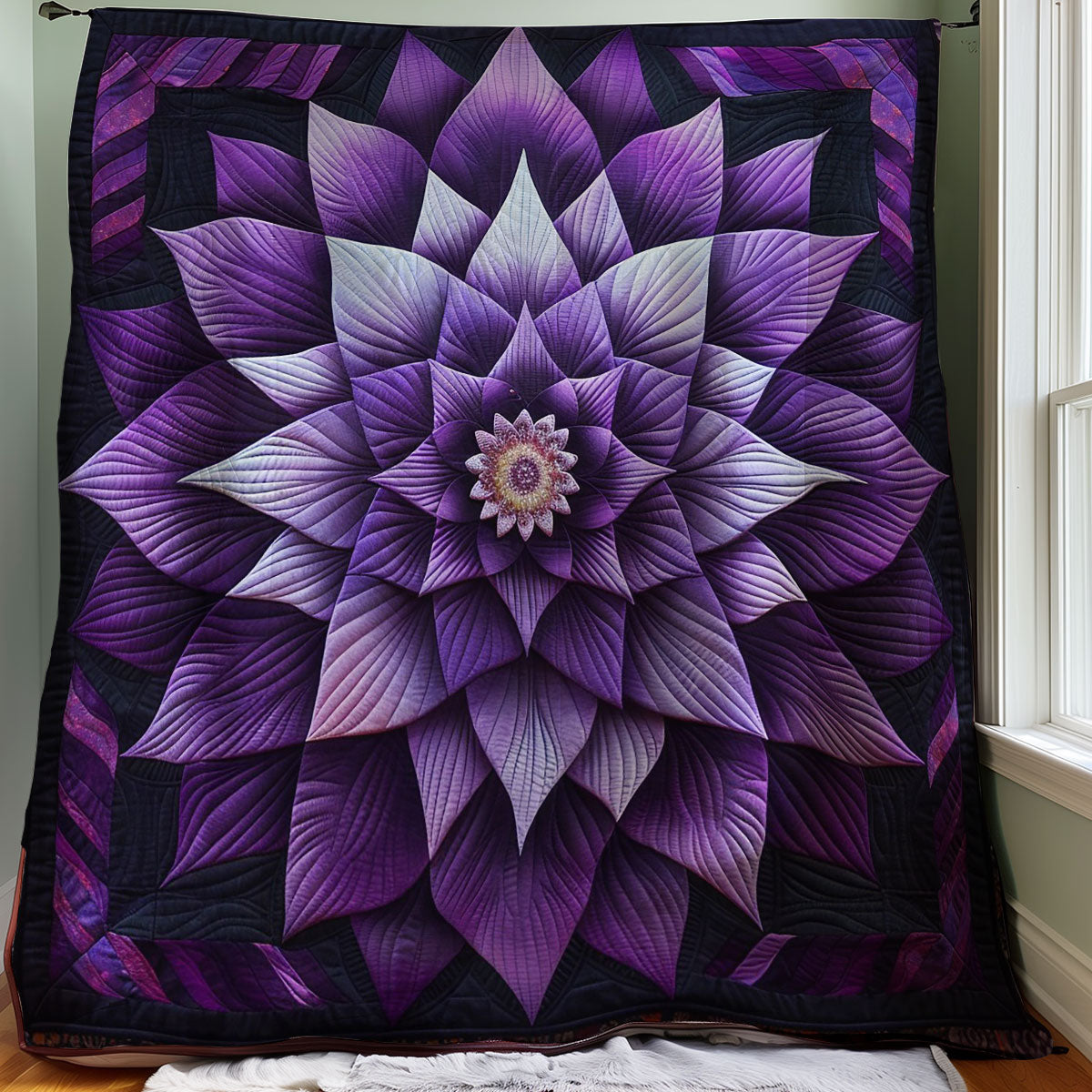 Purple Blooming Flowers Sign WM1508033CL Quilt