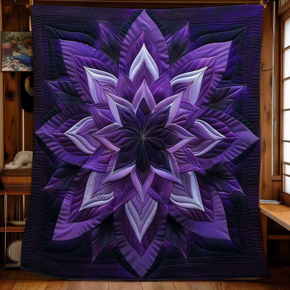 Purple Flower Whisper WN1908055CL Quilt