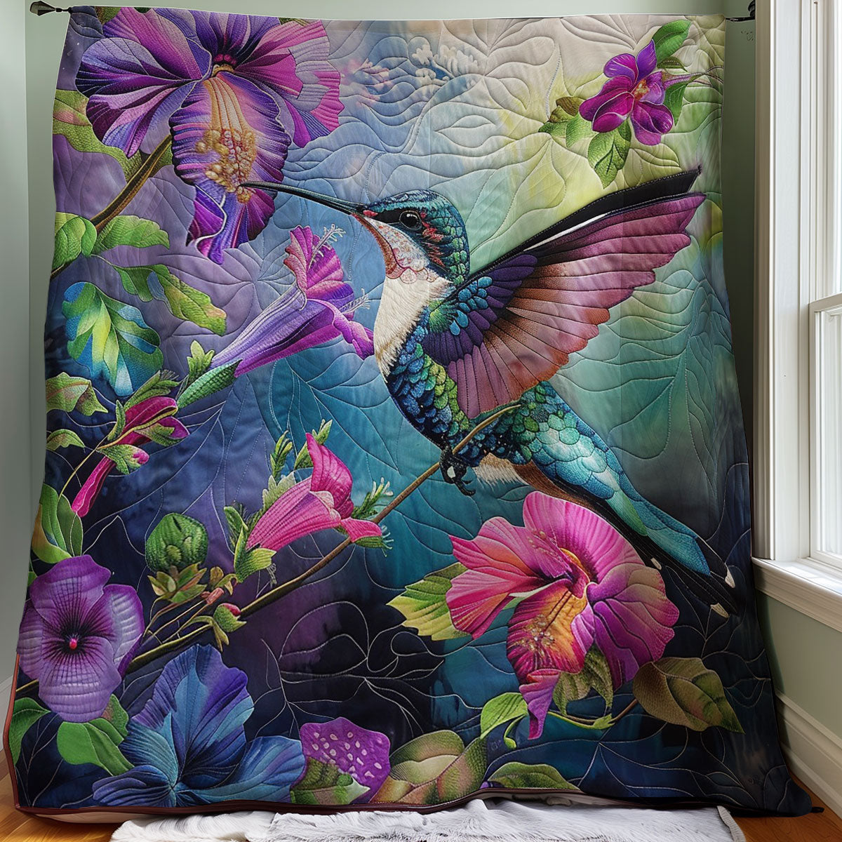 Purple Hummingbird WM1308012CL Quilt