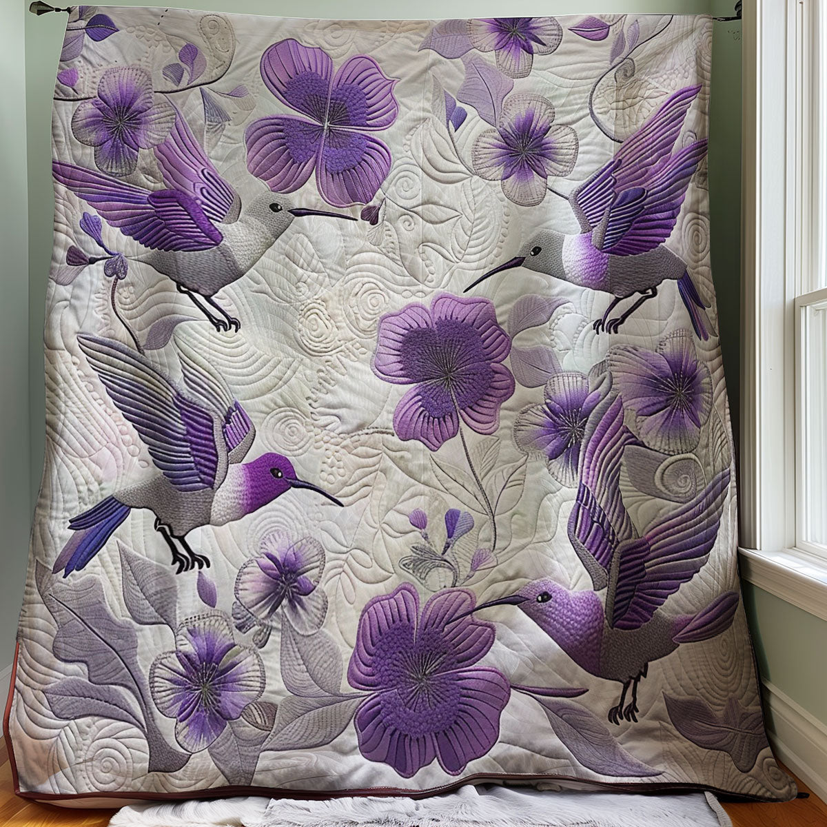 Purple Hummingbirds WM1508042CL Quilt