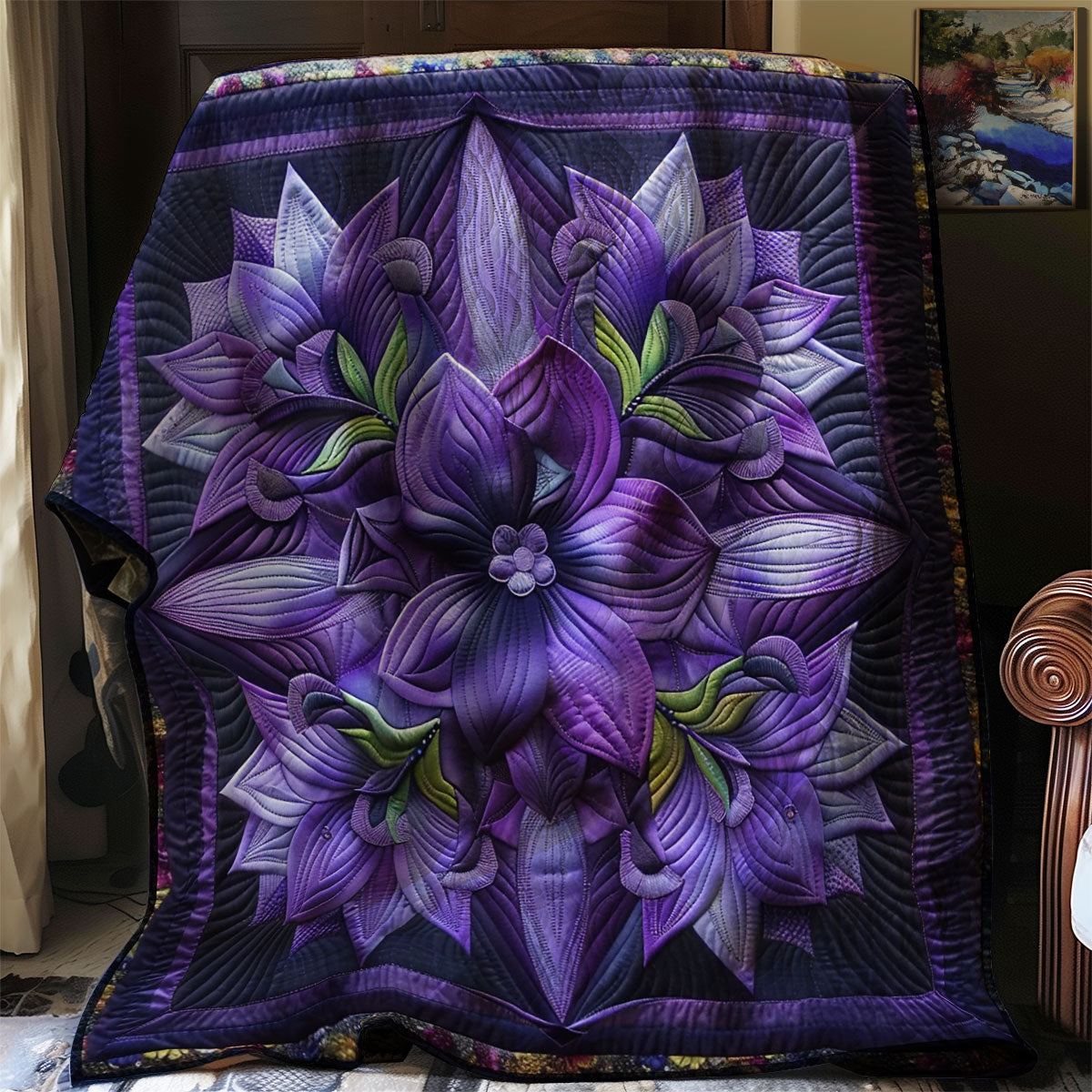 Purple Petals WN2208144CL Quilt