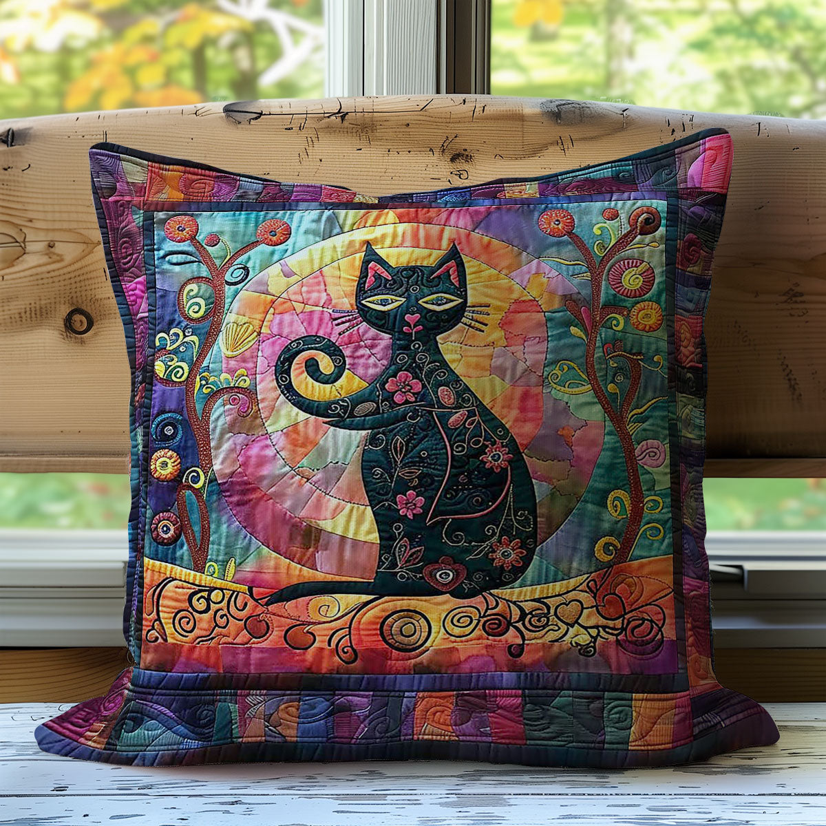 Black Cat Moon WP2507013CL Quilt Pillow Case