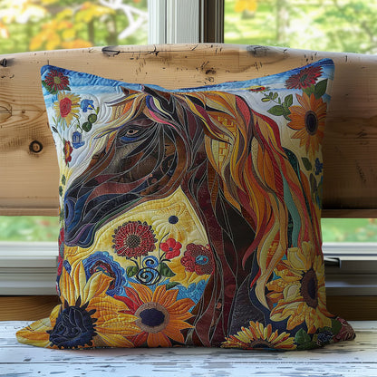 Sunflower Brown Horse WP2507027CL Quilt Pillow Case