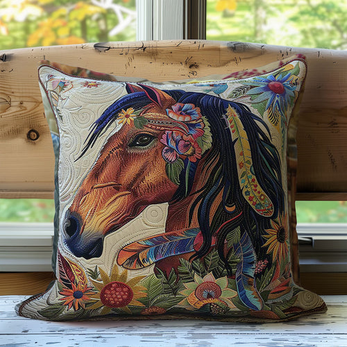 Tribe Horse WP2507033CL Quilt Pillow Case