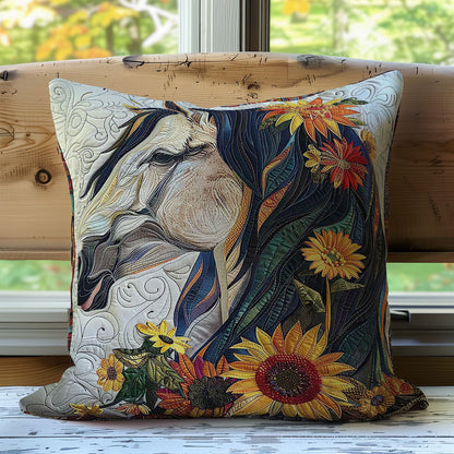 White Horse Sunflower WP2507029CL Quilt Pillow Case