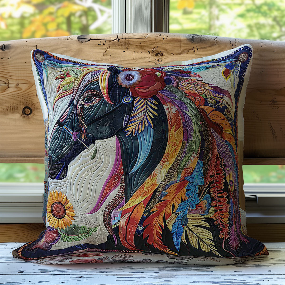 Horse Native American WP2507032CL Quilt Pillow Case