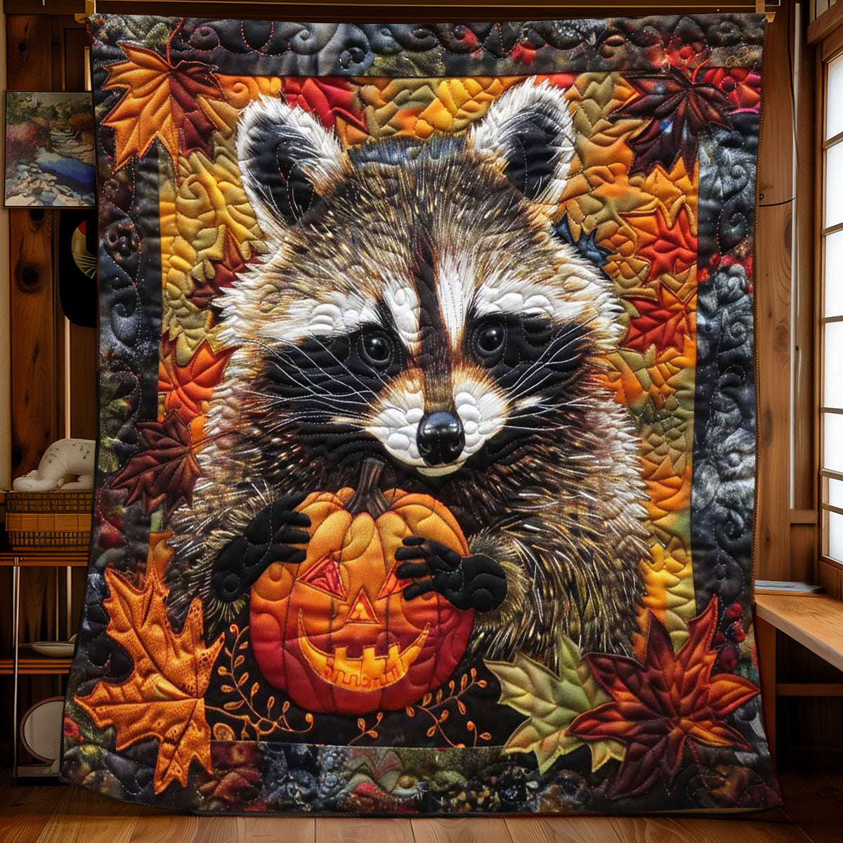 Raccoon Pumpkin Patch WN1508065CL Quilt