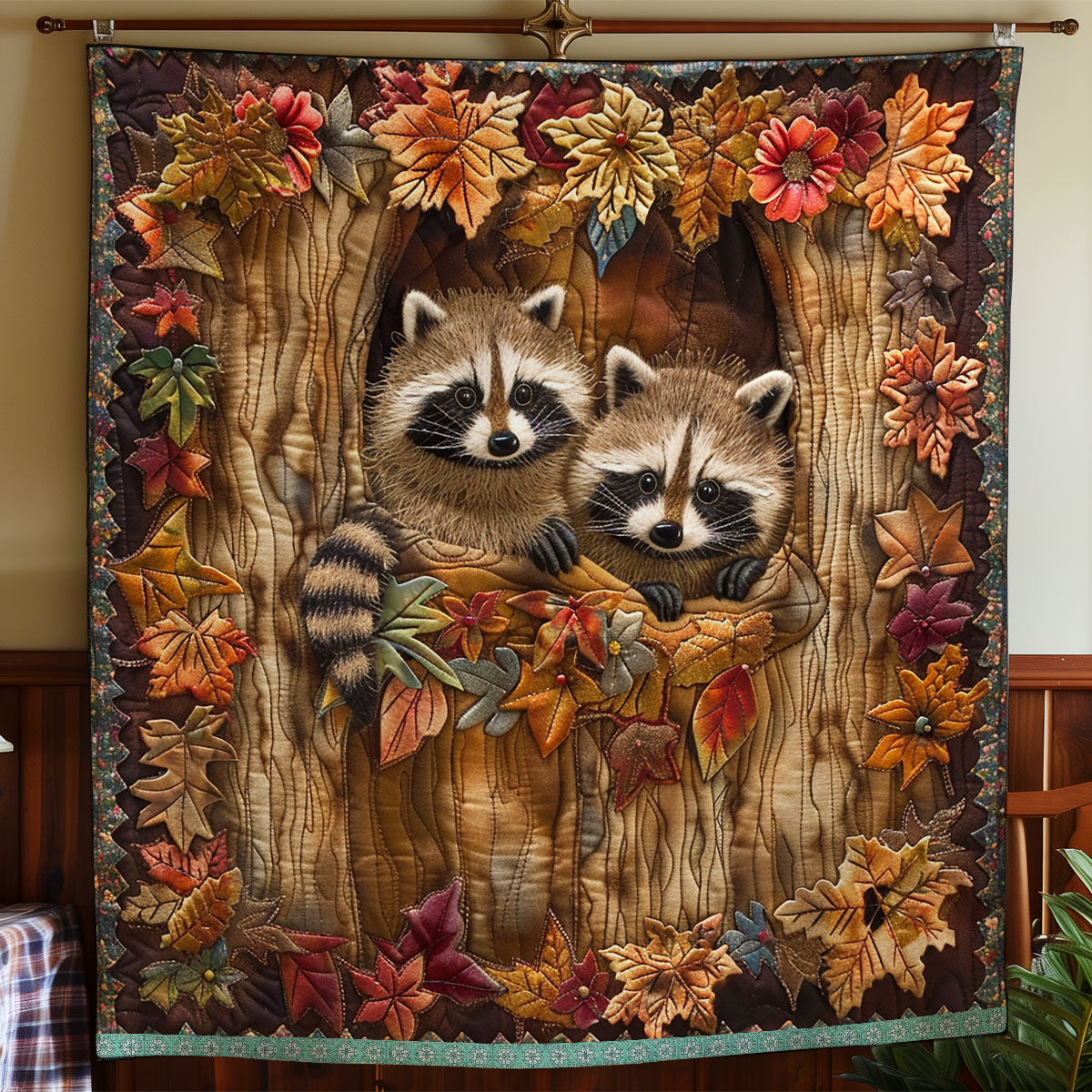Raccoons' Nesting Place WN0909080CL Quilt