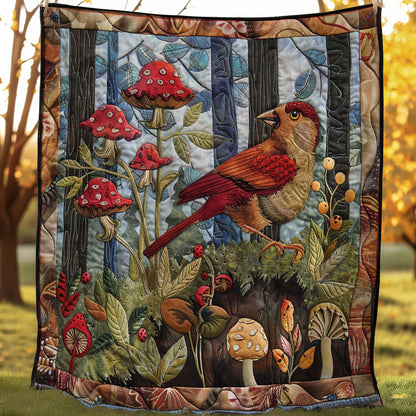 Red Bird In Forest WM0308012CL Quilt