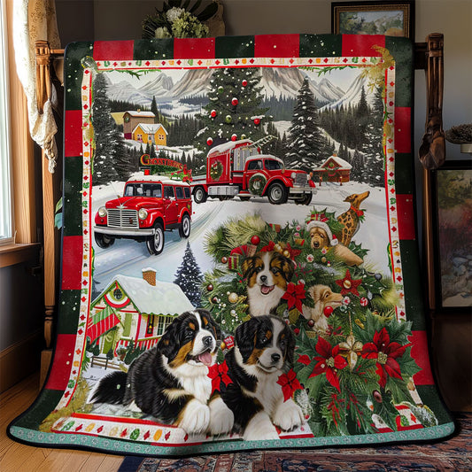 Red Truck Bernese Mountain Holiday WN3008014CL Quilt