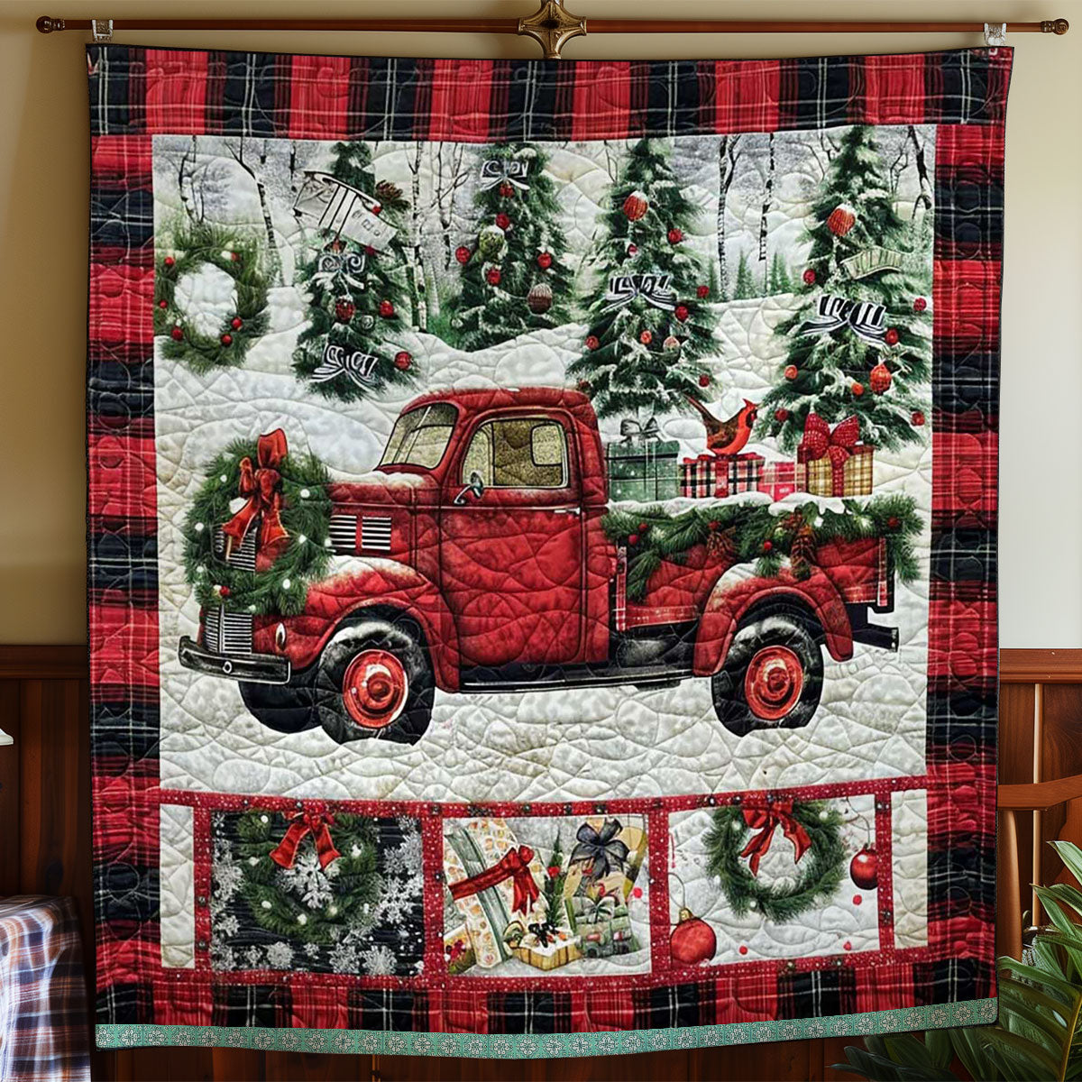 Red Truck Brings Christmas Joy WN1109052CL Quilt